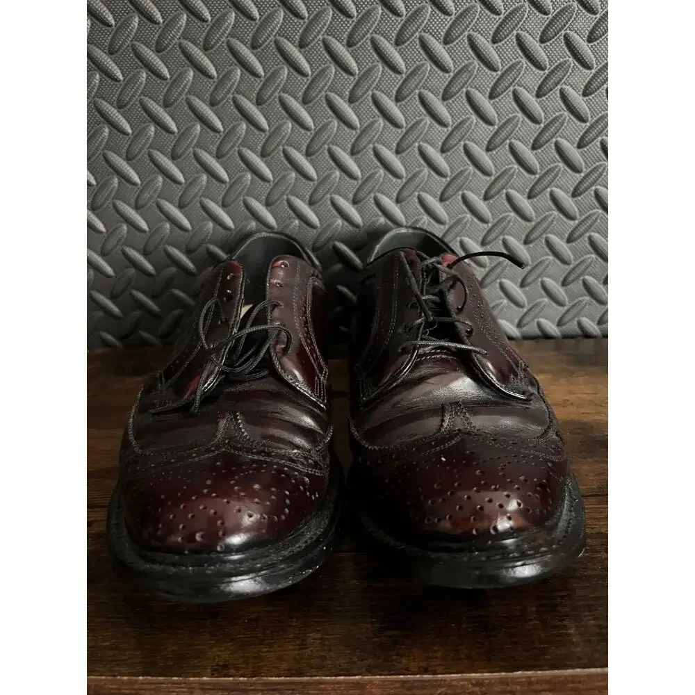 Vtg Florsheim Imperial Kenmoor Burgundy Longwing Brogue Dress Shoes Mens 10.5